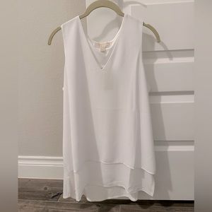 Michael Kors V-neck White Sleeveless Blouse NWT
